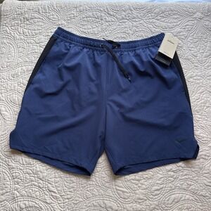 Nike Swim Contend Swim Trunks Men's Large Blue Lined Stretch Volley Shorts 7"